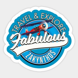 travel explore fabulous Zakynthos logo Sticker